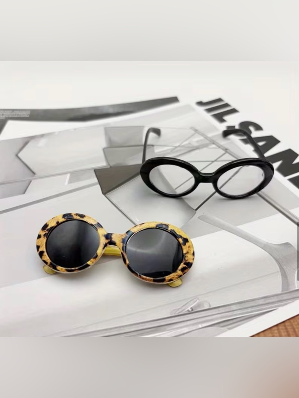 1 pack Cat or Dog Pet Sunglasses Goggles - Black and Leopard Print (Small) - Picture 5 of 8